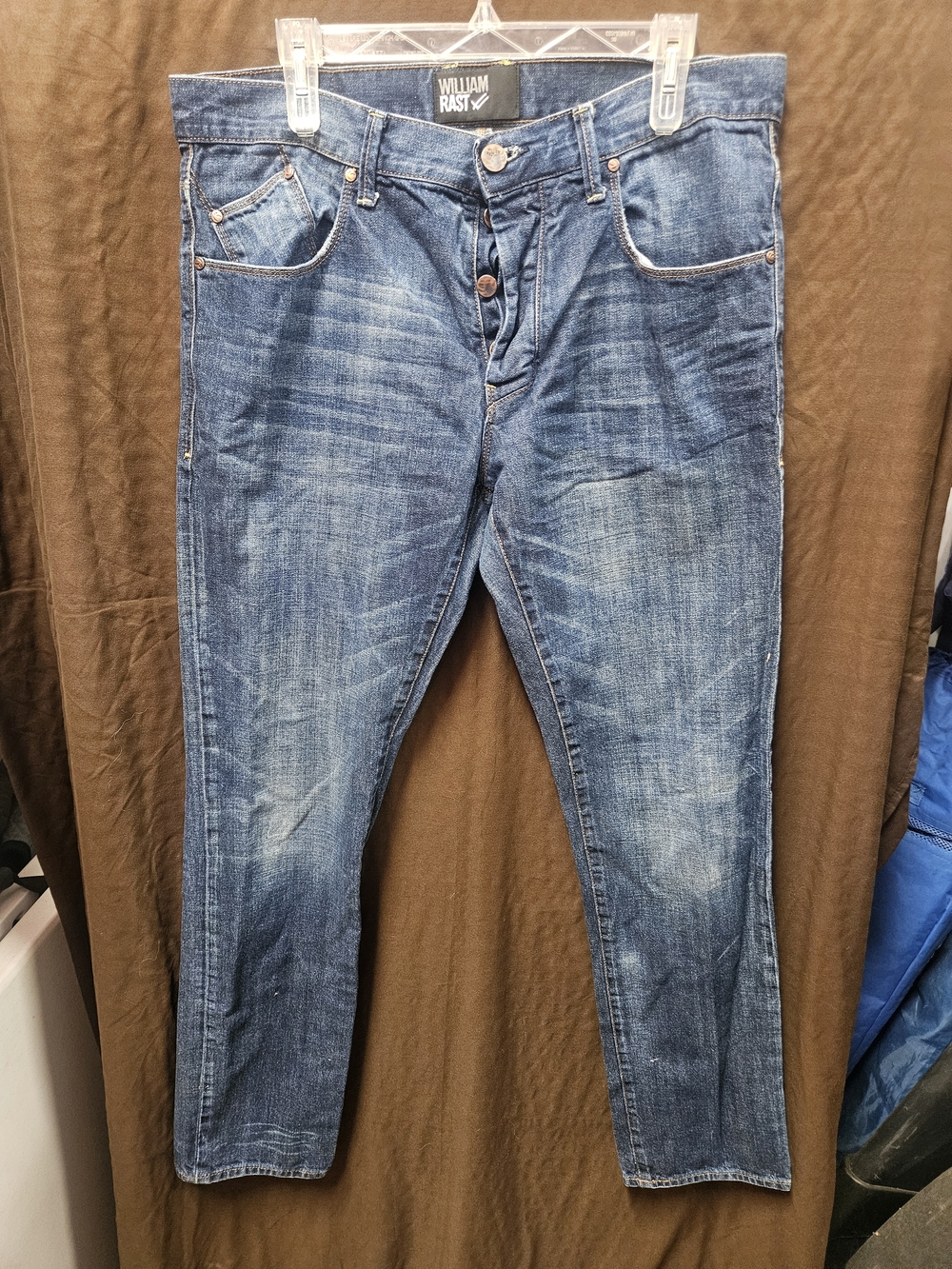 William Rast Men's Blue Washed Jeans